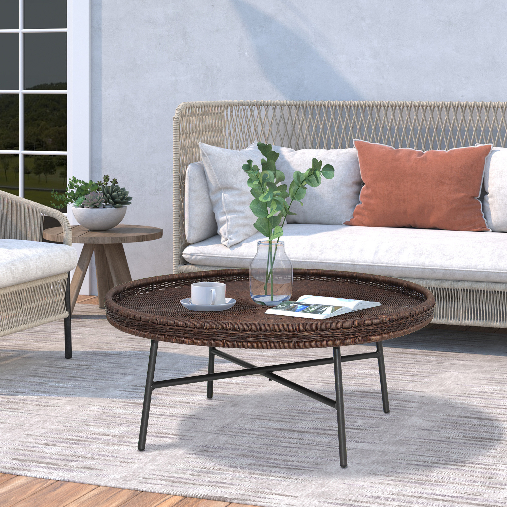 Low coffee table outdoor sales